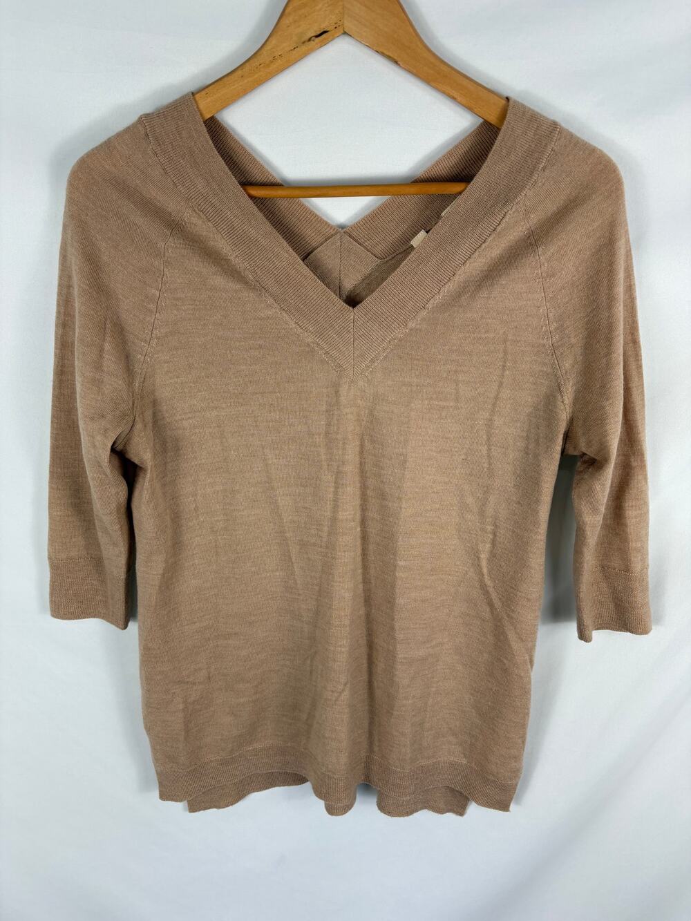 Anthropologie Moth 100% Extra Fine Merino Wool Half Sleeve Sweater XS